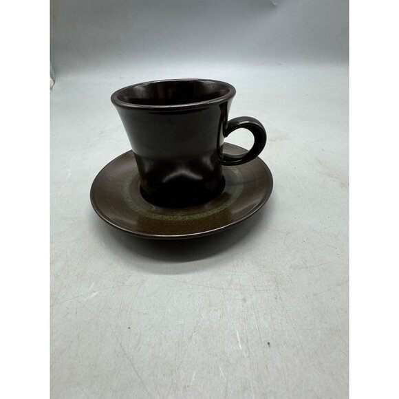 Vtg Franciscan Madeira Brown Ceramic Cup & Saucer Set Floral Pattern Coffee/Tea - Picture 2 of 5
